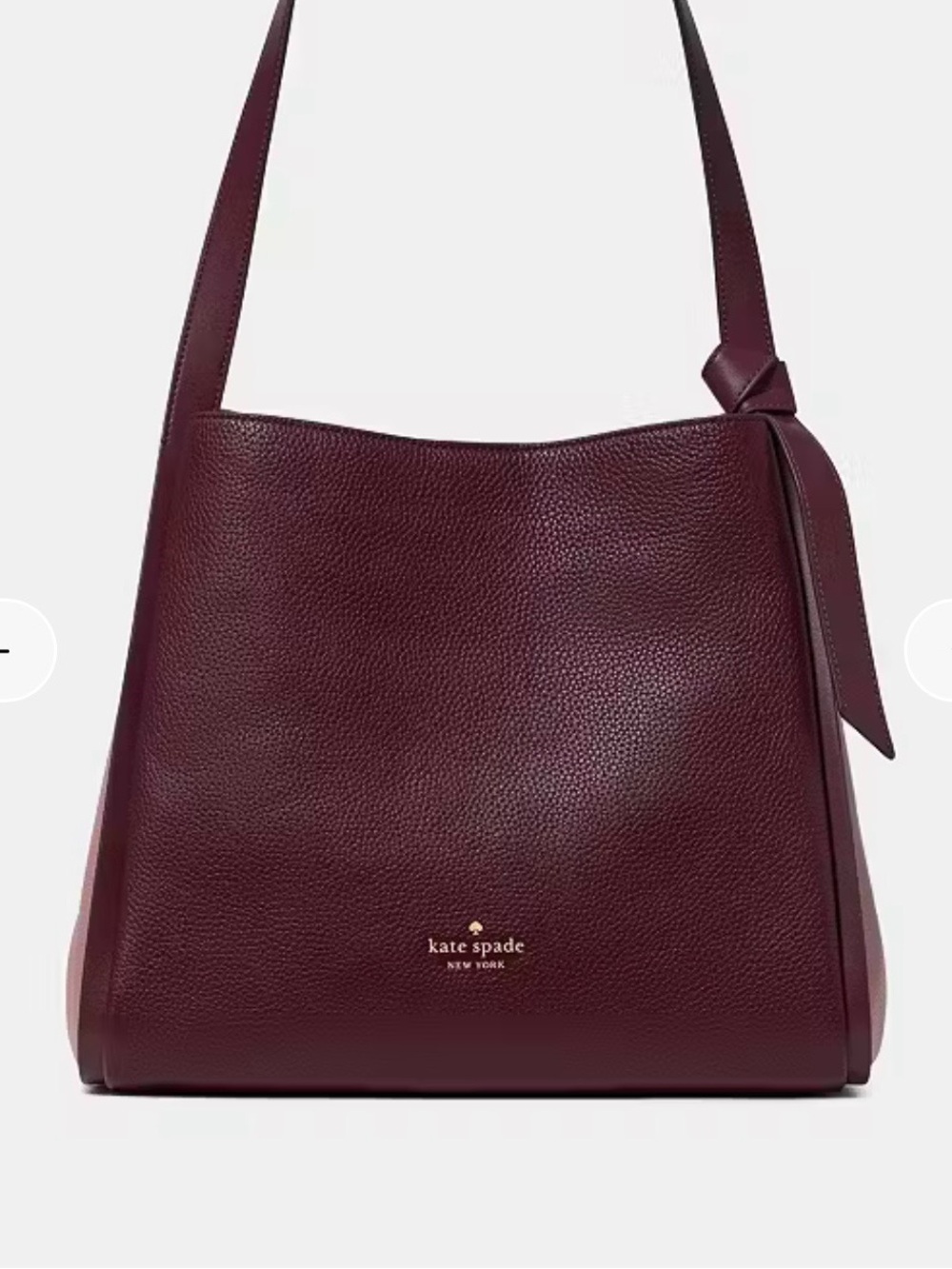 kate spade Burgundy Pebbled Leather Shoulder Bag
